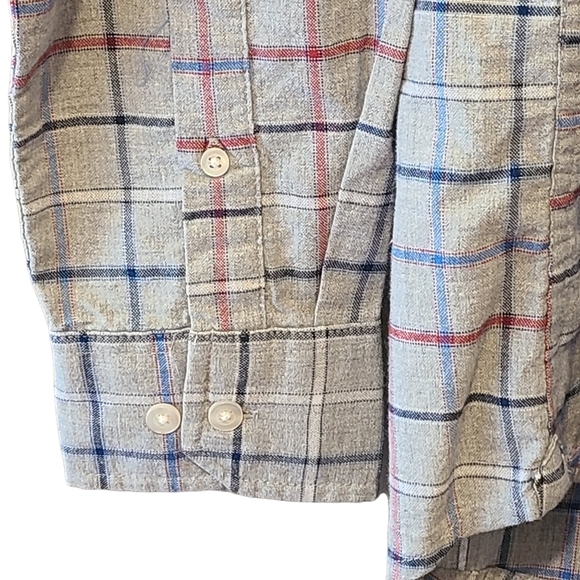 NEW Gap  slim fit gray blue red stripes long-sleeved Button-down cotton shirt - Picture 11 of 14